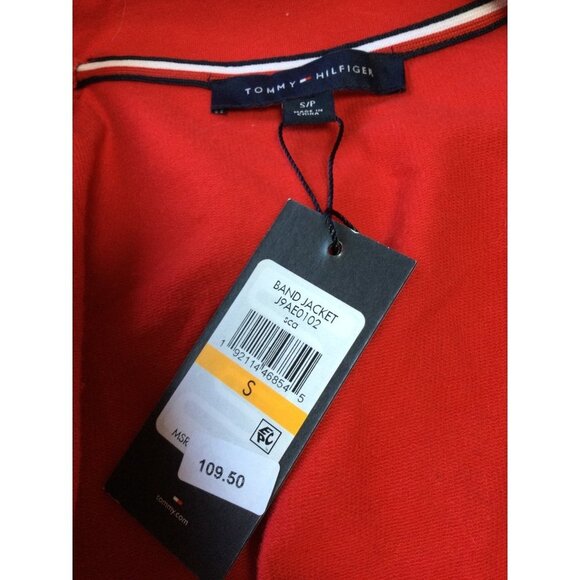 Tommy Hilfiger Womens Band Jacket Red Button-Trim Open Front Cardigan Blazer - Picture 5 of 6